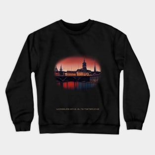 Futuristic Würzburg Alte Mainbridge 2045 Artwork Crewneck Sweatshirt